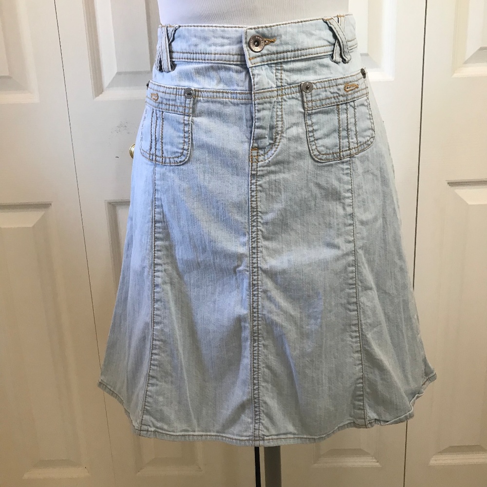 Banana Republic Light Wash Denim Midi Skirt